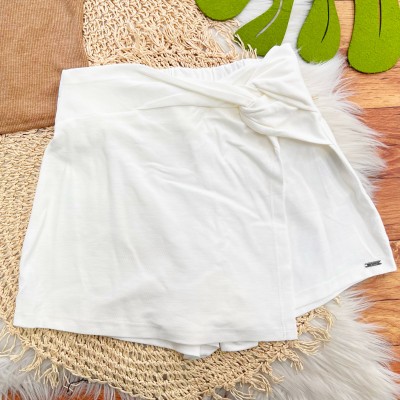 Conj. Regata Praia e Short - Marrom e Off White